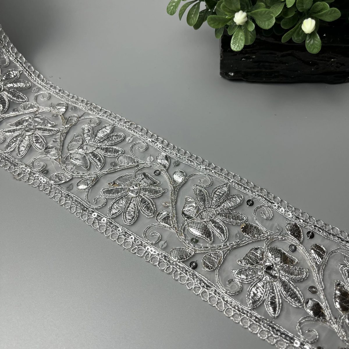 Radiant Bloom Panni Sitara Tilla Work Fancy Lace